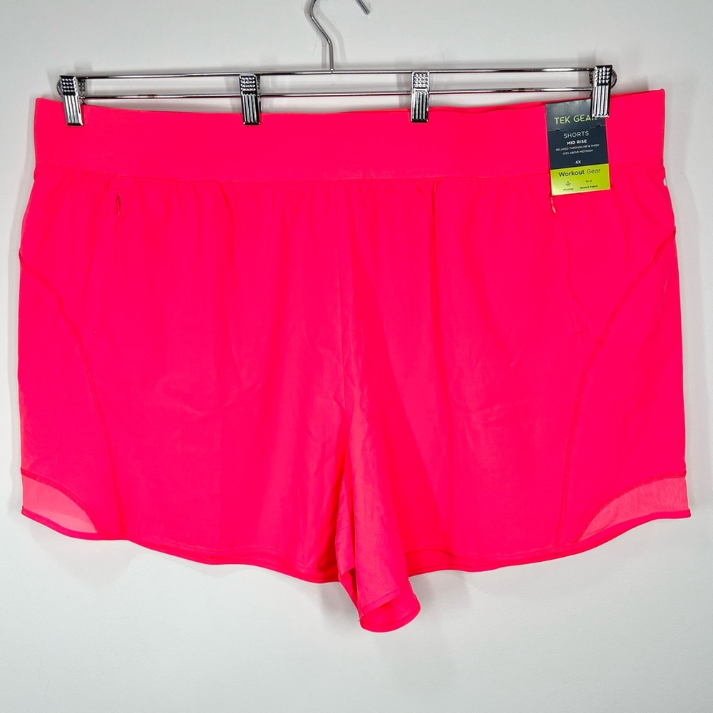 NWT Tek Gear Melon Energy Mid Rise Workout Athletic Shorts 4X